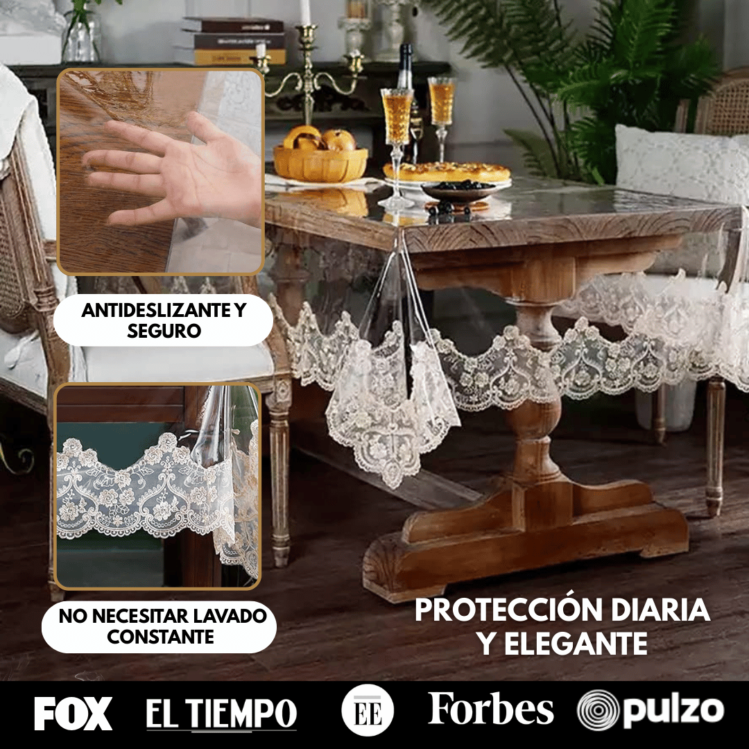 LuxeCover™ Mantel Transparente Lavable