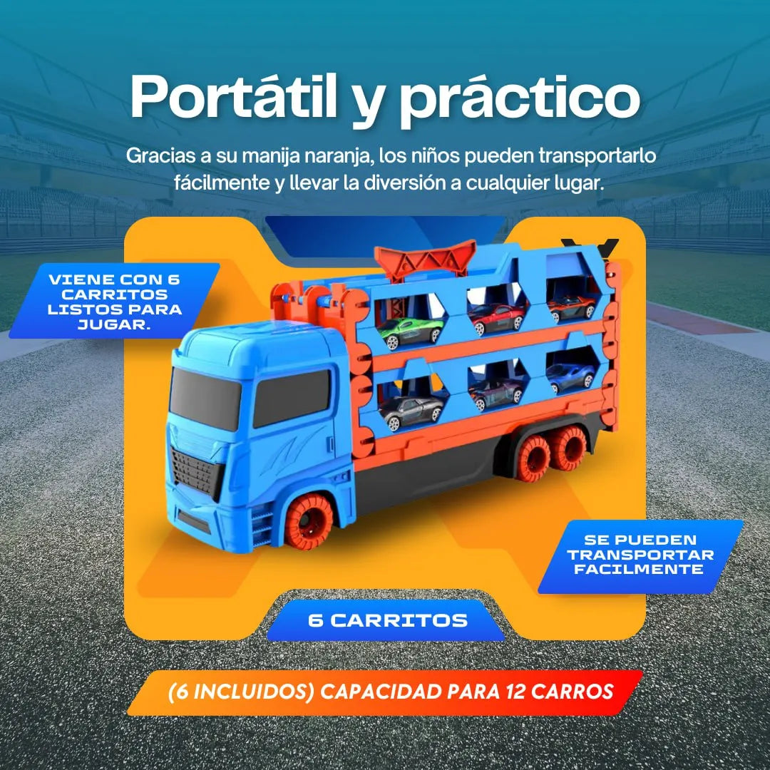 RaceTruck Camion de Carreras con Pista (incluye mini autos)