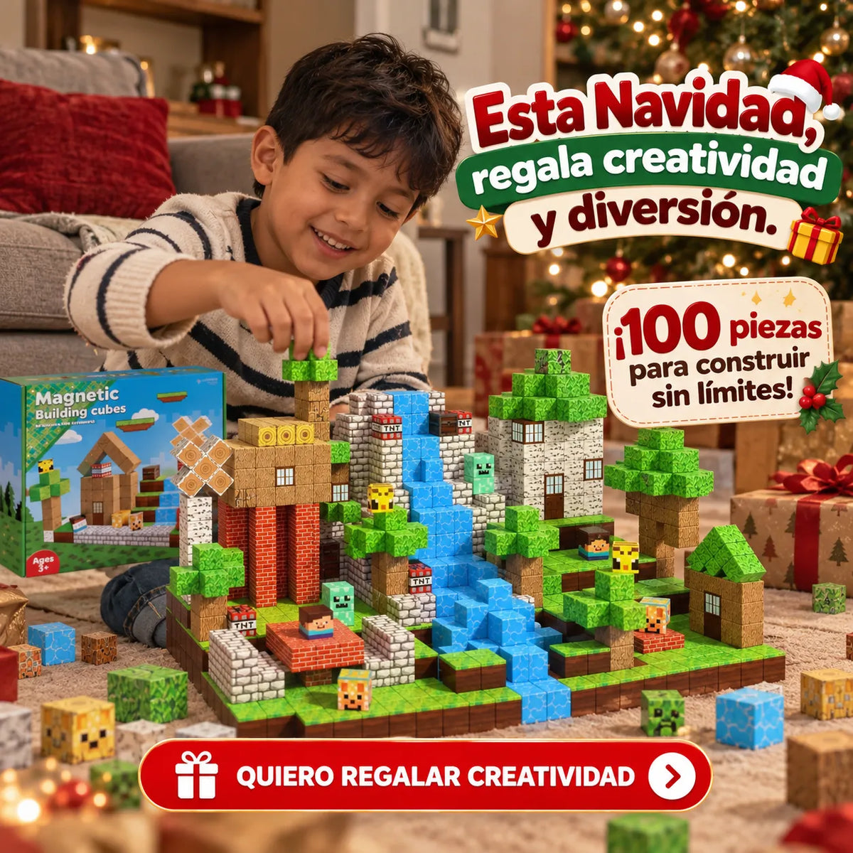 PixelsMind™ Bloques de Píxeles Magnéticos 🎄