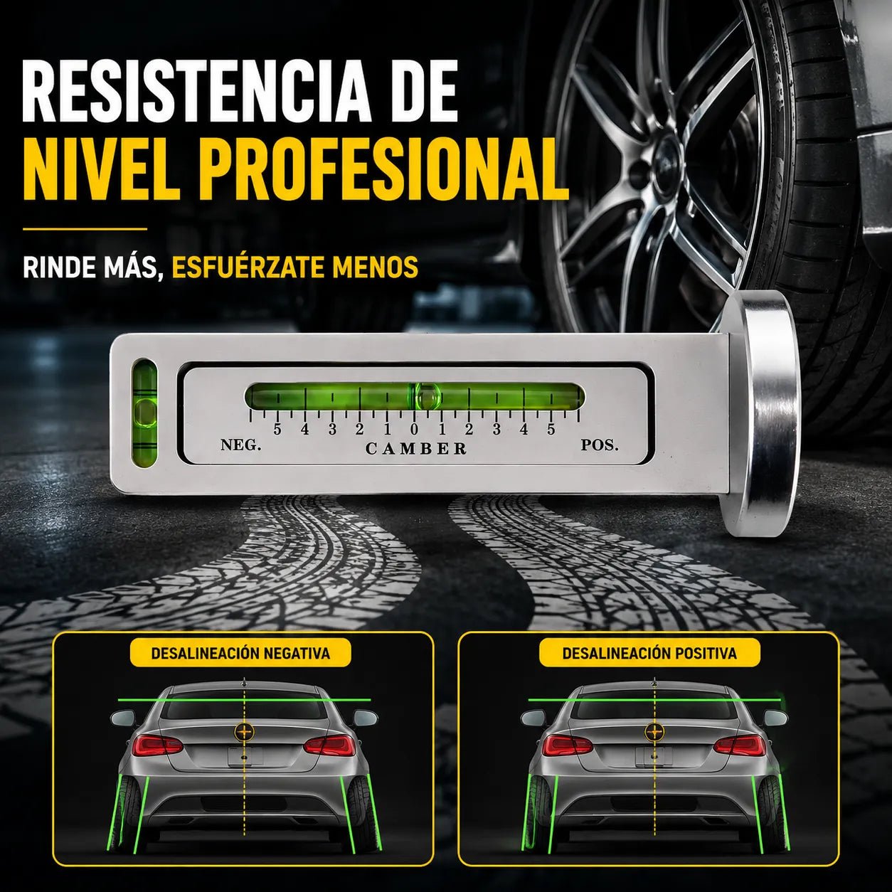 🧲 CamberGauge Pro™ Nivel Magnético para Alineación de Ruedas 🚗✨