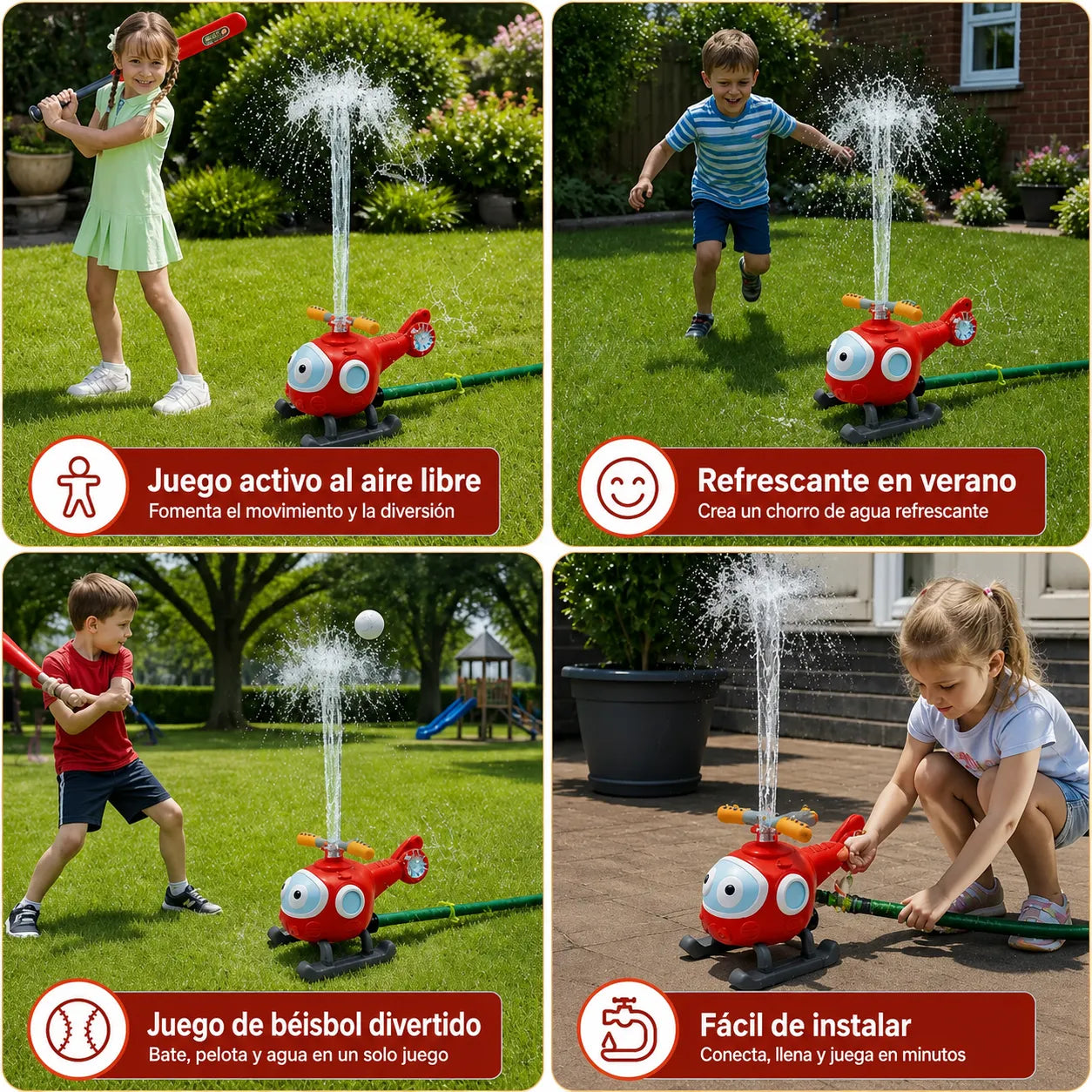 🚁 HydroStrike Pro™ Juego de Béisbol con Rociador de Agua