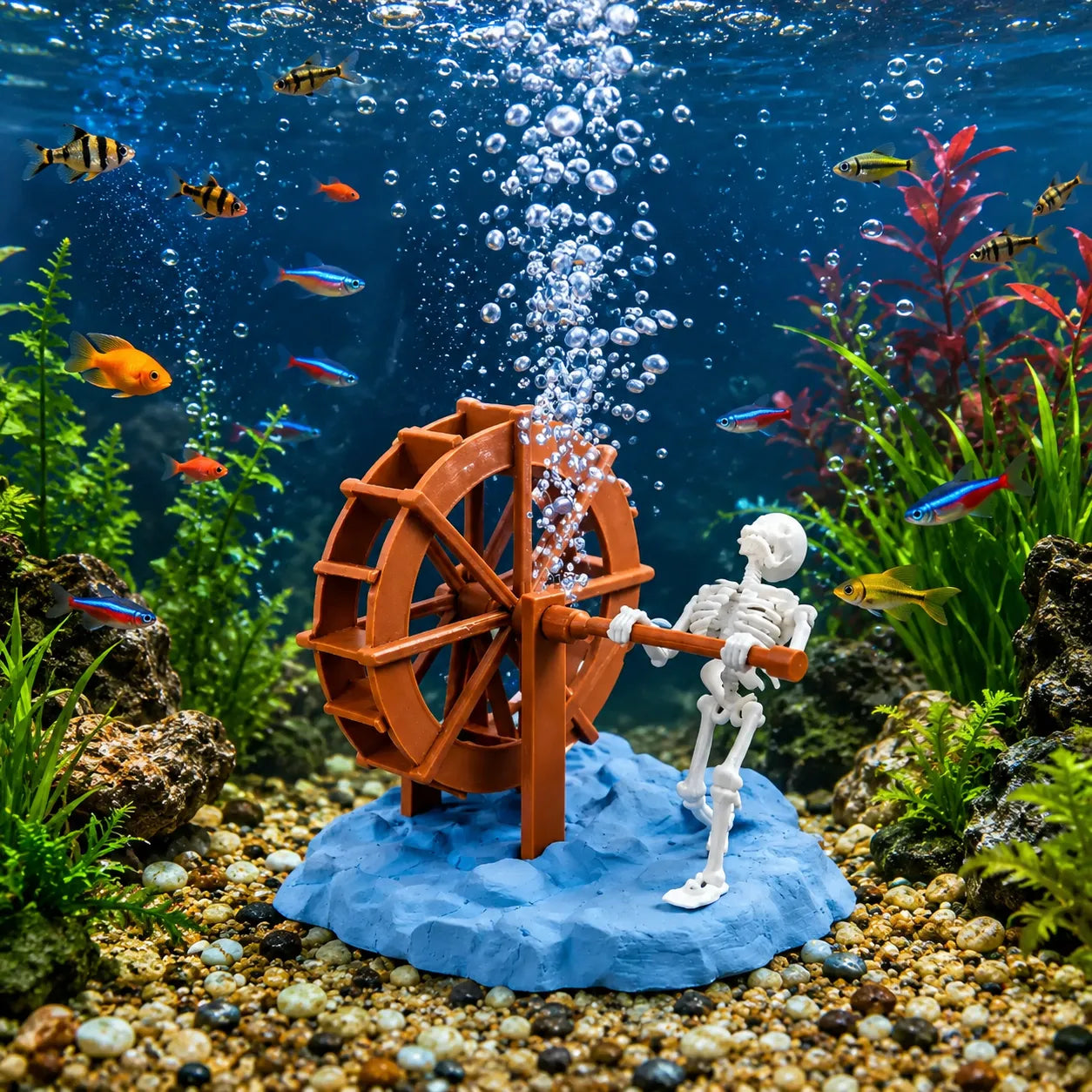AquaSkeleton™ Esqueleto Dinámico para Acuario (INCLUYE Bomba de aire) 🩻🫧