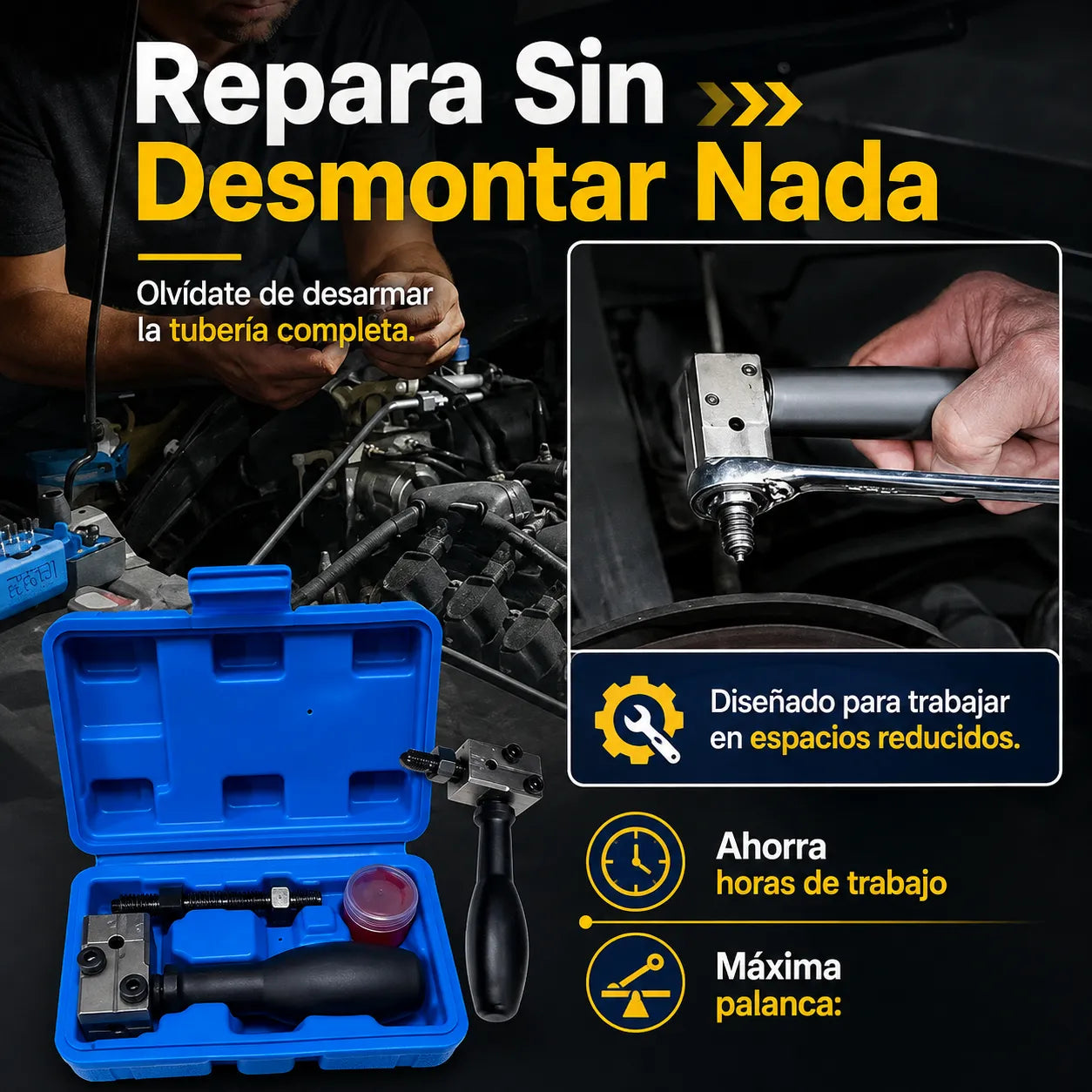🚗FlareMaster Pro™ Kit x5 Profesional Portátil para Abocardar Líneas de Freno✨
