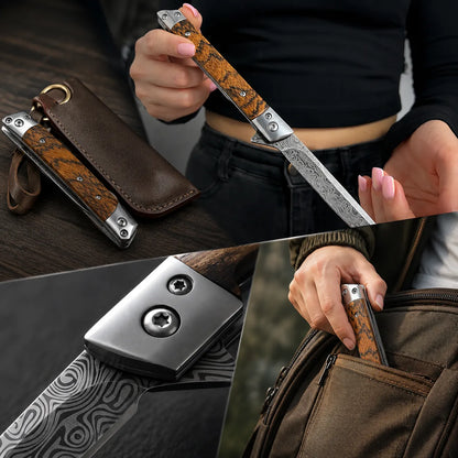 TitanSharpro™ Navaja plegable Mango de Madera UPSELL