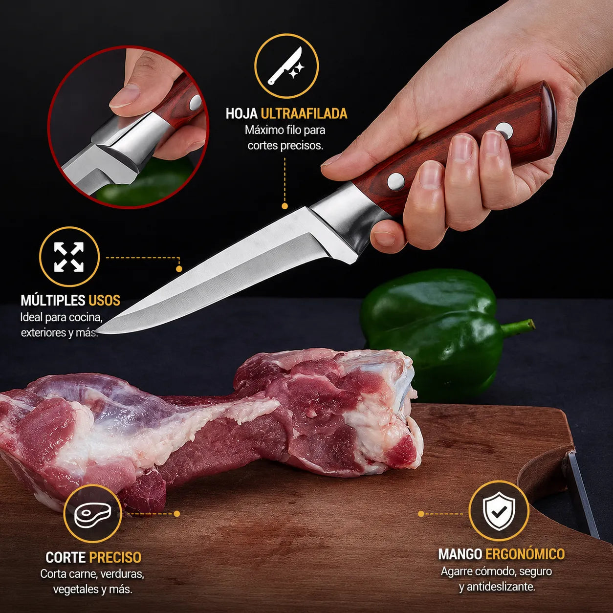 ProCut™ Cuchillo Profesional con Funda Protectora🔪