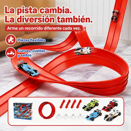MagicTrackpro™ Pista de Carreras Flexible INCLUYE 4 MINI CARROS🏁