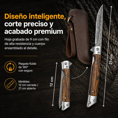 TitanSharpro™ Navaja plegable Mango de Madera UPSELL
