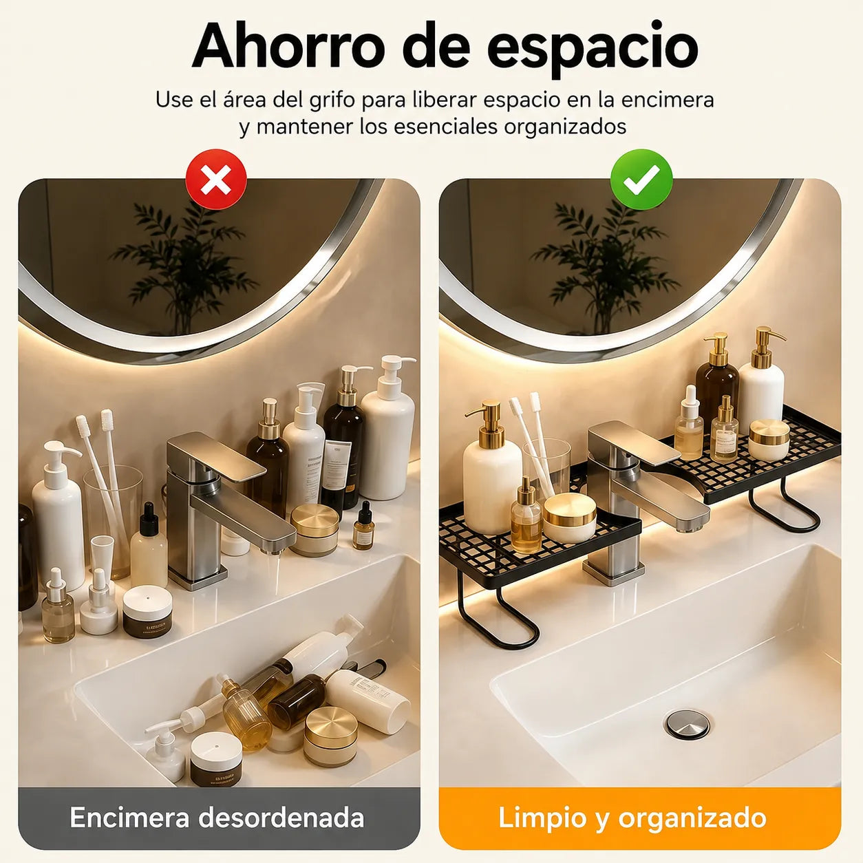 🚰 SinkSpace Pro™ Organizador para Lavamanos (60 cm) ✨🧼