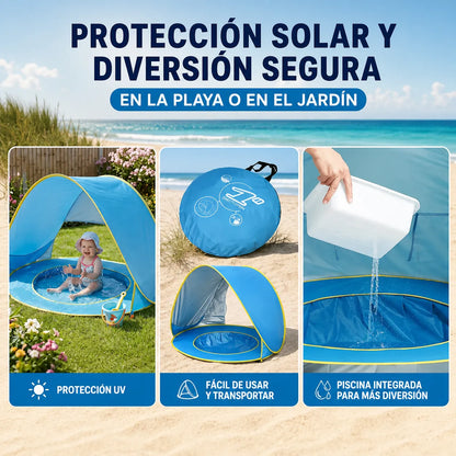 🏖️ SunShade Baby™ Carpa Infantil con Piscina
