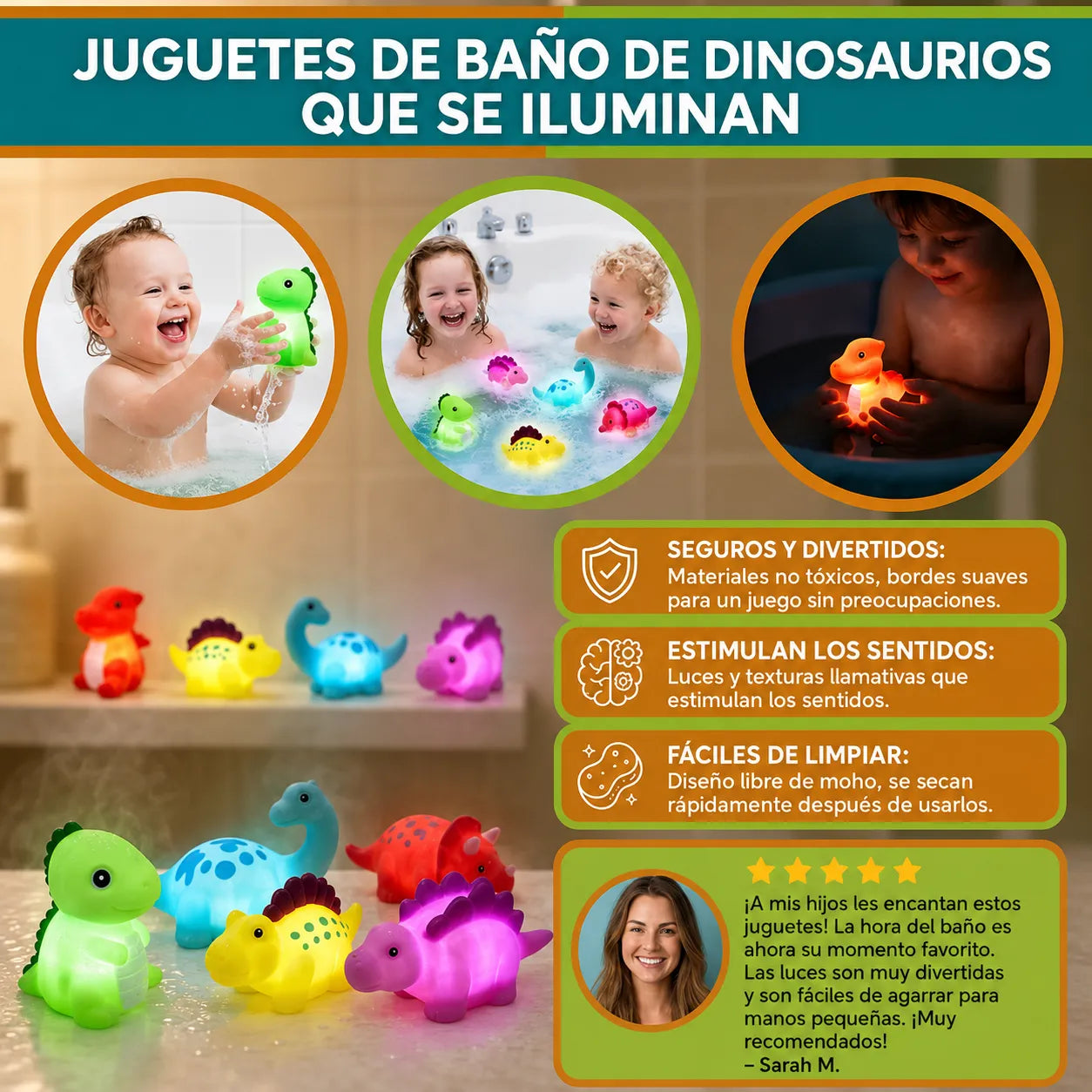 DinoGlow™ Juguetes Luminosos de Dinosaurio (Oferta Paga 2 Lleva 4)