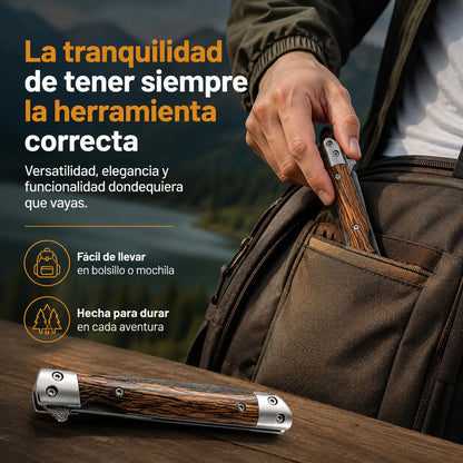TitanSharpro™ Navaja plegable Mango de Madera UPSELL