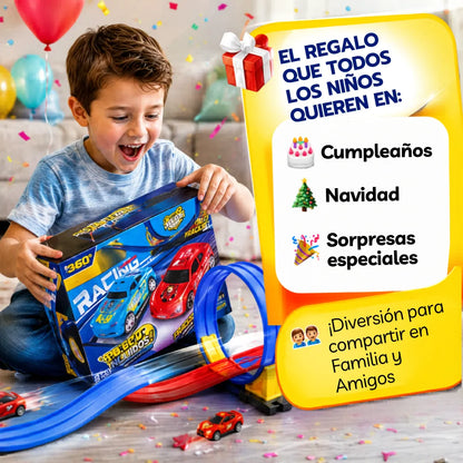 MagicTrackpro™ Pista de Carreras Flexible INCLUYE 4 MINI CARROS🏁