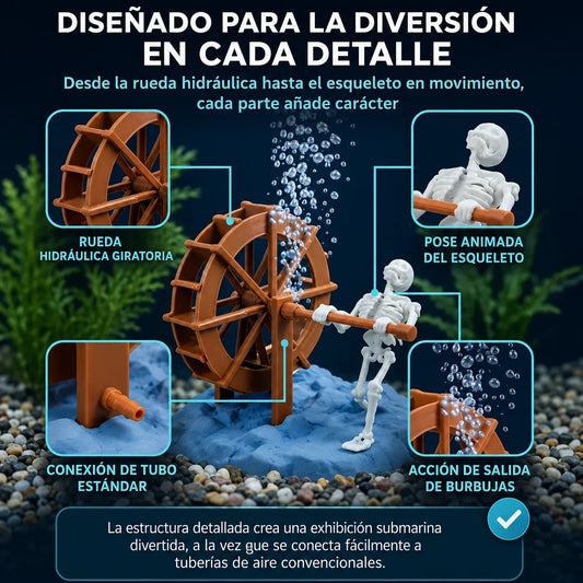 AquaSkeleton™ Esqueleto Dinámico para Acuario (INCLUYE Bomba de aire) 🩻🫧