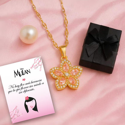 Collar Princesa Mulan + Tarjeta y Caja de Regalo
