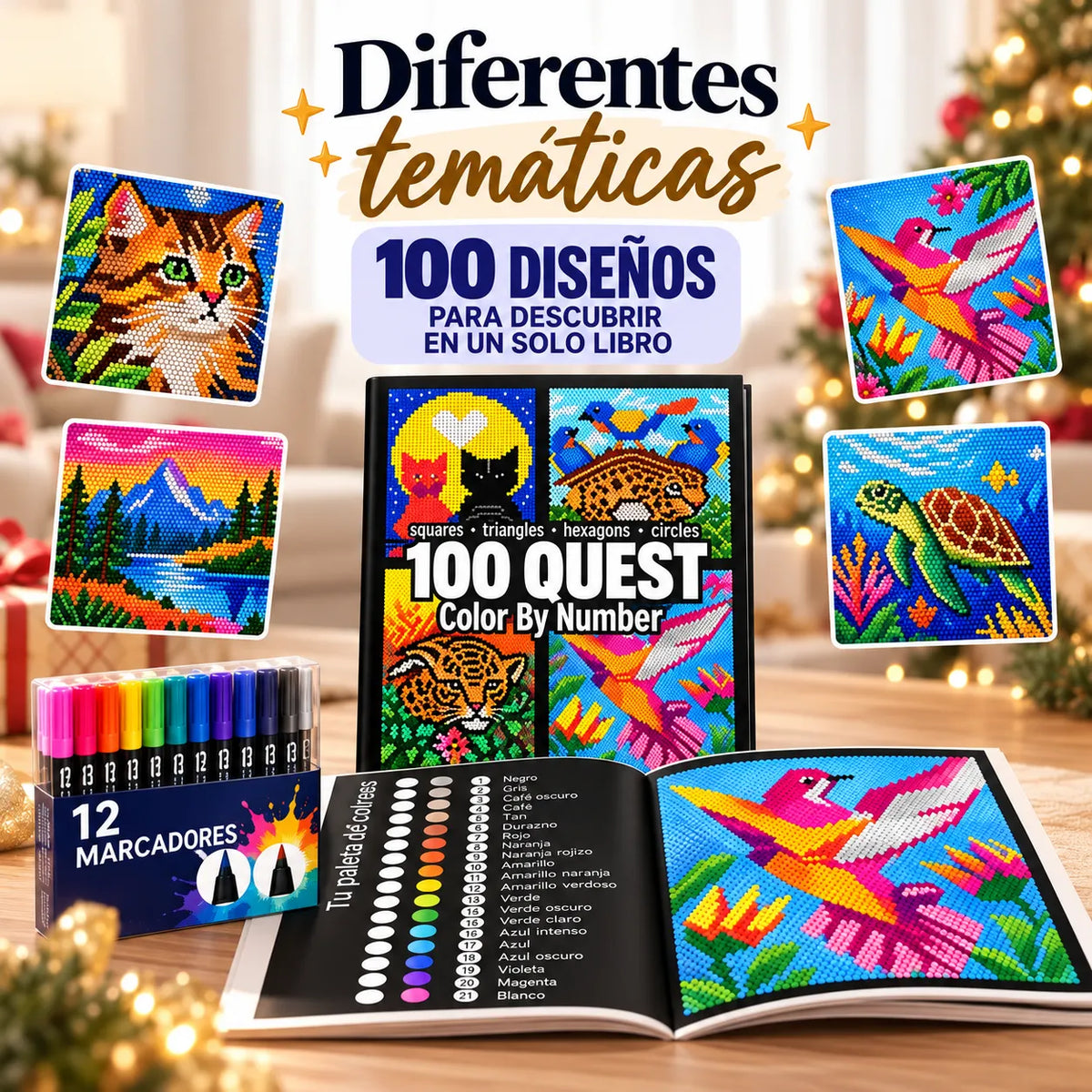 ColorQuest™ Set Creativo para Colorear + 12 Lápices 🖍️🎅