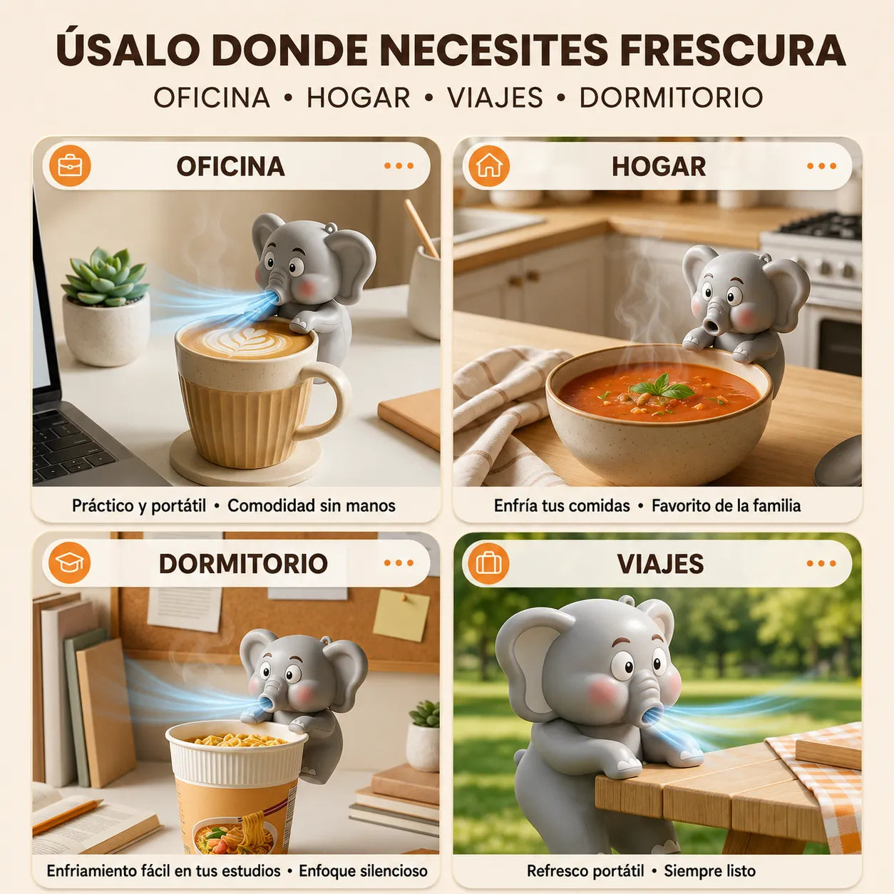 🐘CoolFan Elephant™ Ventilador para Comidas y bebidas