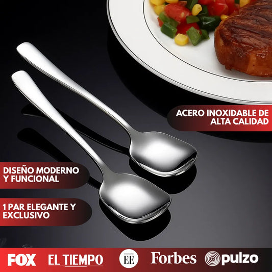 LuxeSpoon™ Cucharas Cuadradas de Acero Inoxidable  (2 Unidades)