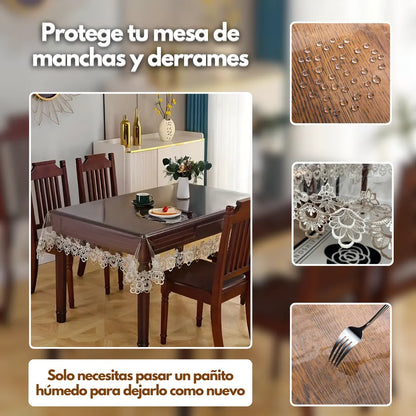 LuxeCover™ Mantel Transparente Lavable