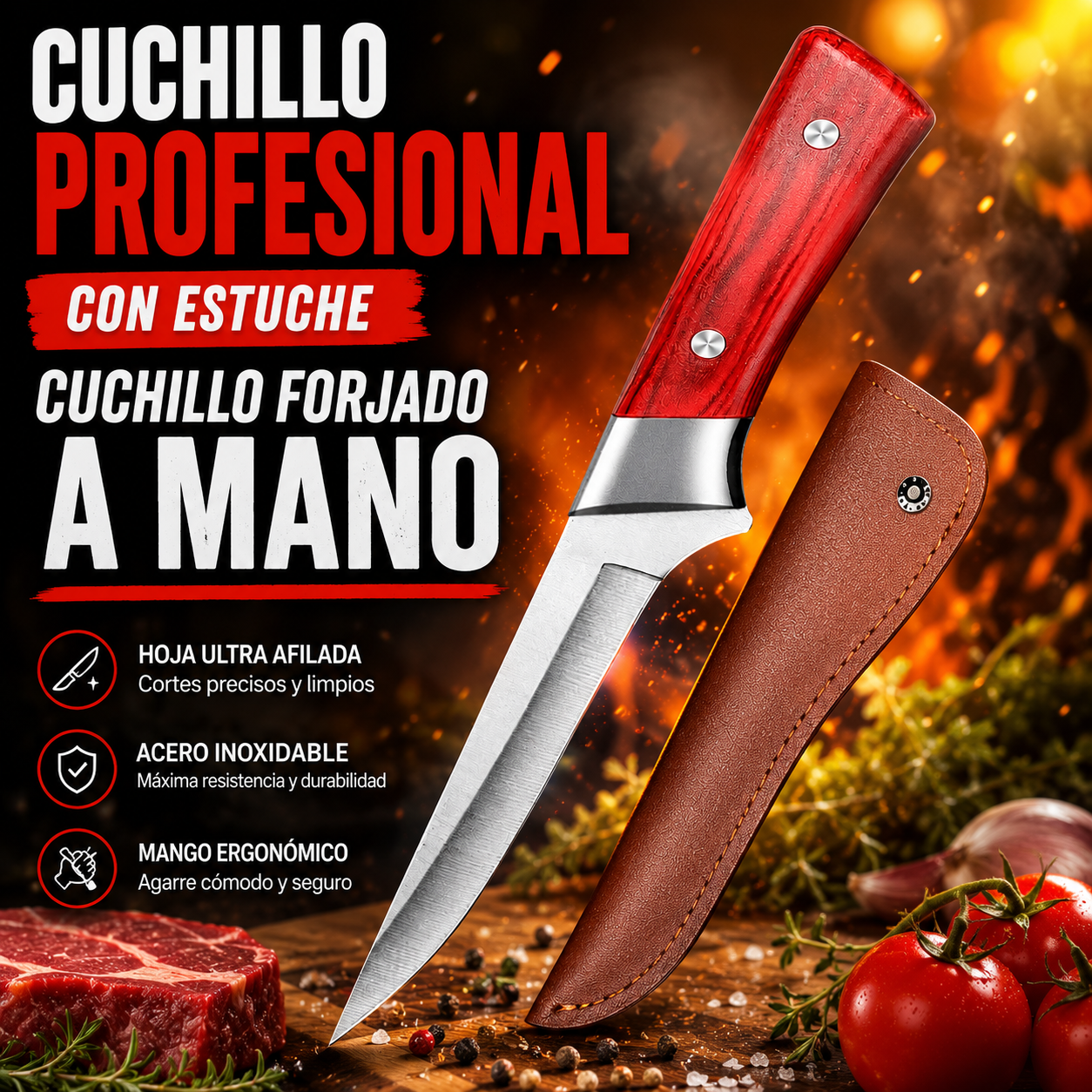 ChefMaster™ Cuchillo Profesional con Estuche🔪🥝