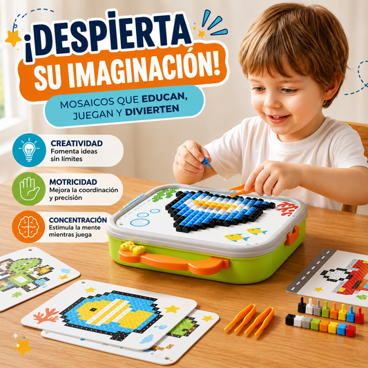 MosaicCraft™ Juego de Mosaico Montessori para Niños👨‍👩‍👧‍👦🧩