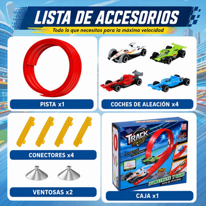 MagicTrack™ Pista de Carreras Flexible INCLUYE 4 MINI CARROS UPSELL