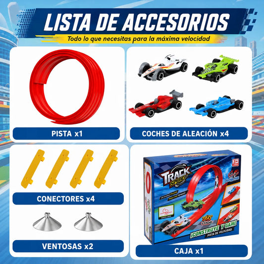 MagicTrack™ - Pista de Carreras Flexible INCLUYE 4 MINI CARROS