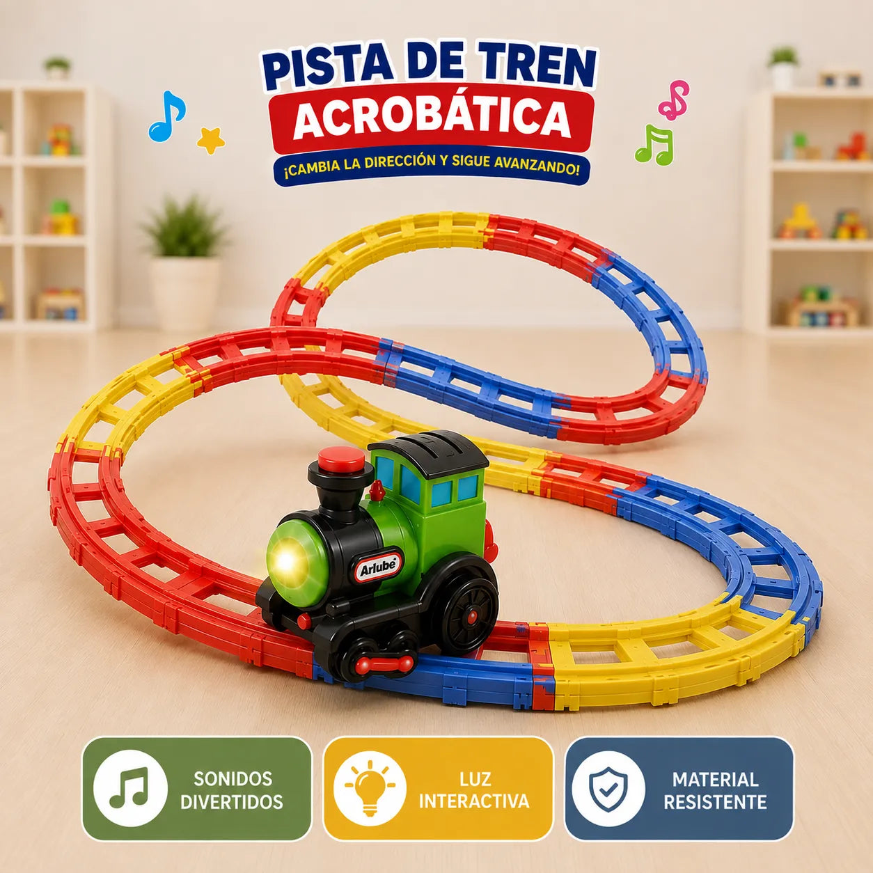 🚂 RollerTrain™ Tren Montaña Rusa Giros 360°, Luces y Sonido 🎢✨