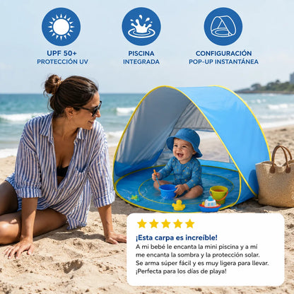 🏖️ SunShade Baby™ Carpa Infantil con Piscina