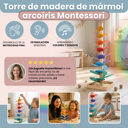 RainbowSlide™ Torre de madera Montessori