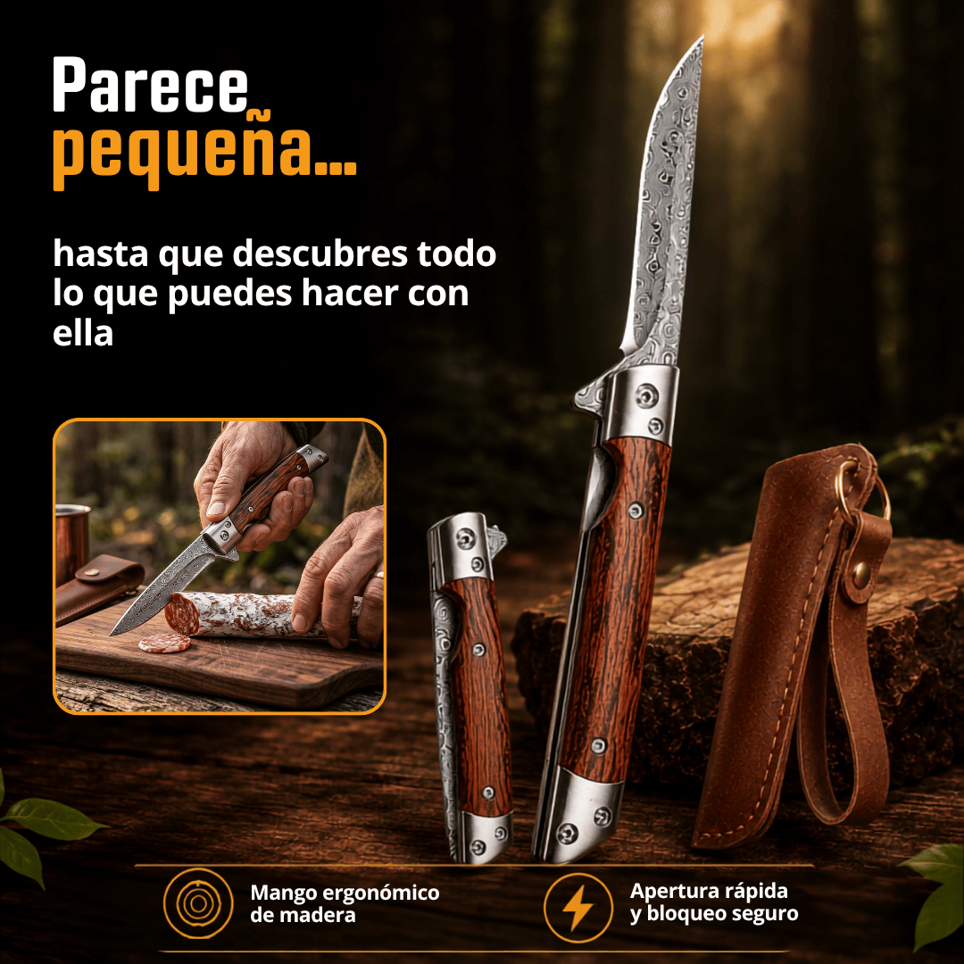 TitanSharpro™ Navaja plegable Mango de Madera UPSELL