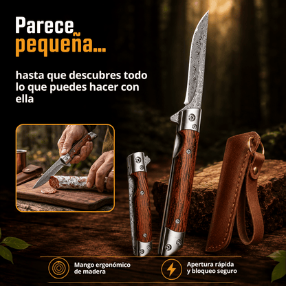 TitanSharpro™ Navaja plegable Mango de Madera UPSELL