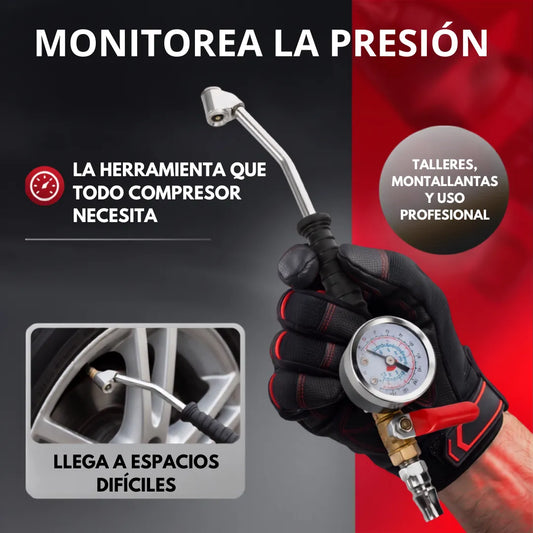 MaxInflate Pro™  Pistola de Inflado y Medición para Compresor