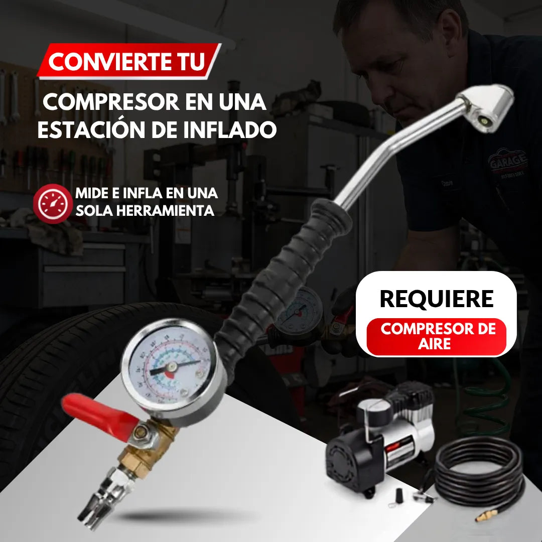 MaxInflate Pro™  Pistola de Inflado y Medición para Compresor