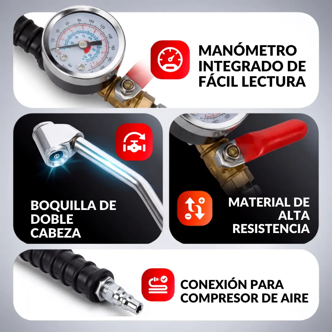 MaxInflate Pro™  Pistola de Inflado y Medición para Compresor