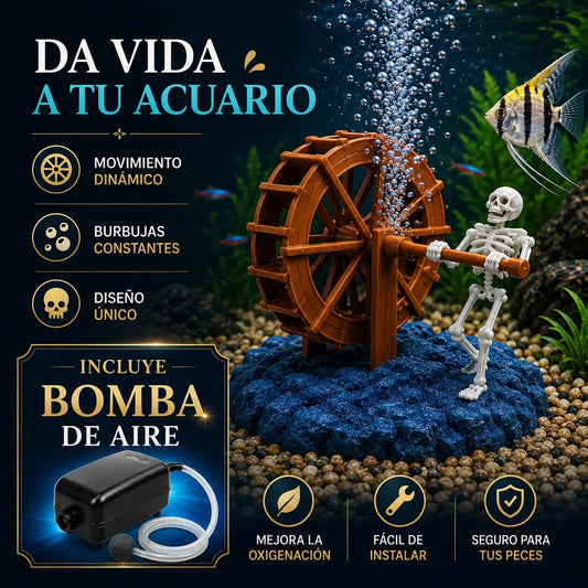 AquaSkeleton™ Esqueleto Dinámico para Acuario (INCLUYE Bomba de aire) 🩻🫧
