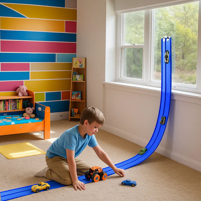 MagicTrack™ Pista de Carreras Flexible INCLUYE 4 MINI CARROS UPSELL