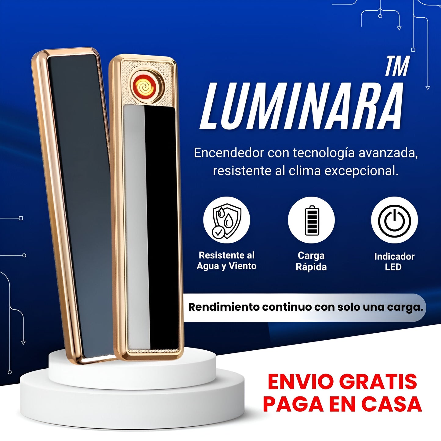 Luminara™ | Encendedor Resistente al viento y salpicaduras Negro UPSELL